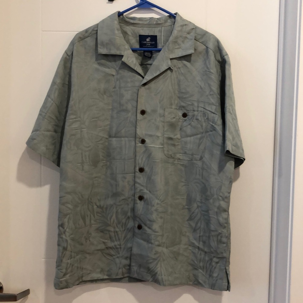 Caribbean Joe Button Down Island Print Shirt
